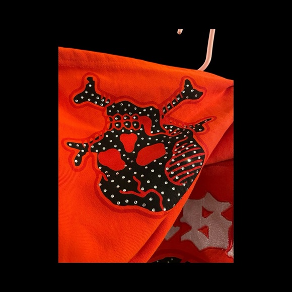 Watson Vibrant Red Skull Graphic Hoodie - Picture 5 of 7